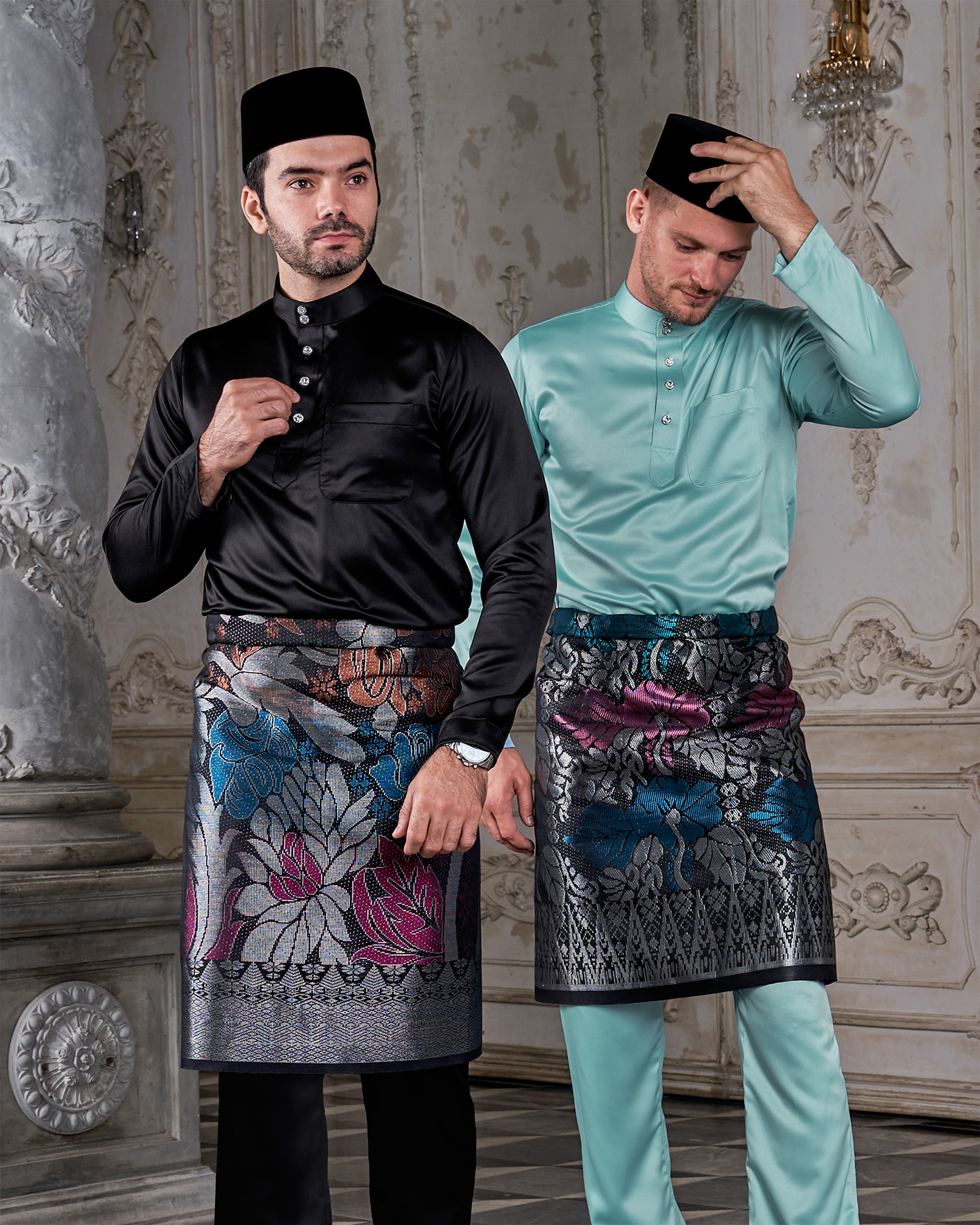 BAJU-MELAYU-AQUA-BLUE-MATTE-BLACK-1-1