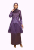 Kurung Pahang Beading Navy Blue Lace Embroidery 