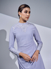 SIPO Custom ODM OEM Round Neckline Sequin Lace and Mini Puff Shoulder Malaysia Baju Kurung Women Dress