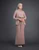 SIPO New Design Malaysia's Chic Elegance Mini Kurung with Tied Knot Waistline And Soft French Lace Accents Baju Kurung Modern