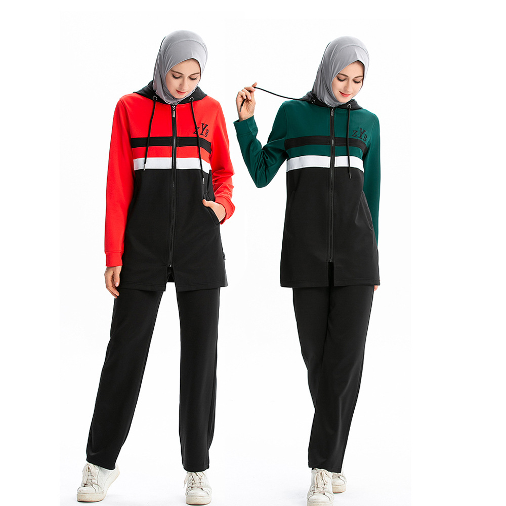 SIPO High Quality Wholesale Sport Wear Muslim Women Tracksuit Free Shipping Polyester Islamic Casual Clothing Online