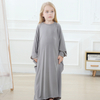 Middle East Pure Color Bat Sleeve Child Kid Modest Muslim Islamic Abaya