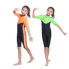 Turkish Girls Kids V-Neck Zipper Fashionable Color Stitching Design Muslim Islamic Swimsuit Swimwear
