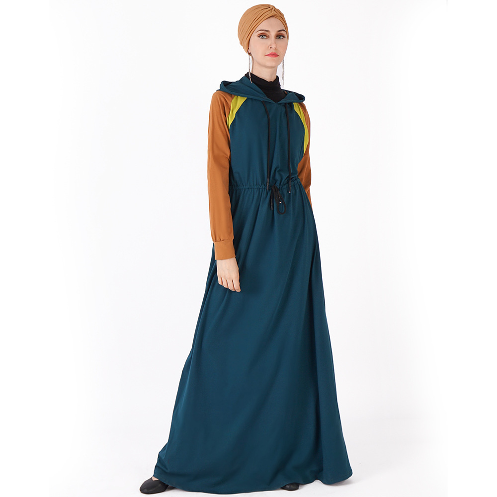 High Quality Spring Season Long Sleeve Muslim Women Gem Abaya Islamic Clothing (8)
