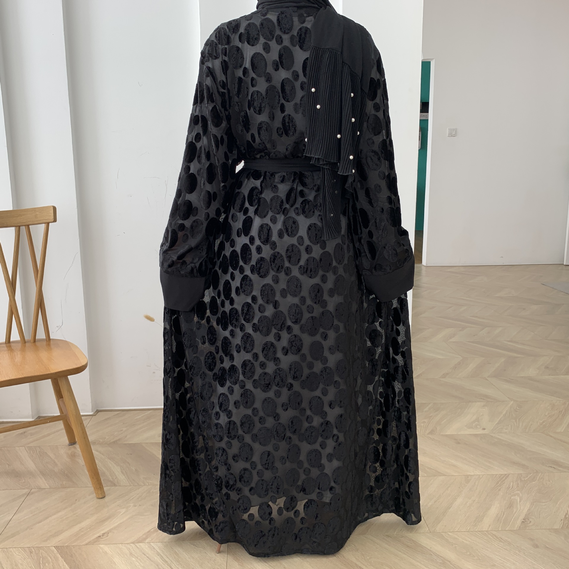 Middle East Muslim Modest Islamic Dubai Arab Cardigan Open Abaya Kimono (11)