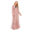 New Fashionable Turkish Islamic Cardigan Robe Slim Slim Waist Waist Muslim Open Abaya