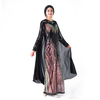 Embroidery Sequin Black Long Sleeve Dubai Malaysia Islamic Muslim Evening Dress