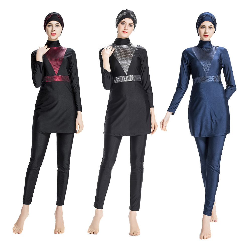 SIPO FREE SHIPPING Long Sleeves Turkish Muslim Sportswear Elastic High Neck Fitness Wear Islamic Clothing For Women