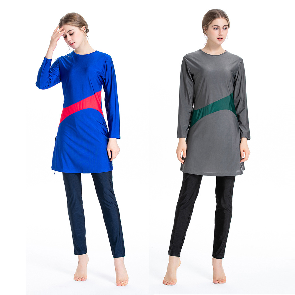 SIPO FREE SHIPPING Women Simple Oman Muslim Set Abaya Casual Moroccan Style Turkey Sport Swimwear Islamic Clothing