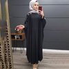 FREE SHIPPING Dubai Pure Color Prayer Dress Long Sleeve Islamic Clothing Maxi Dresses Muslim Women Kaftan With Sequins