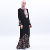Floral Flared Sleeve Chiffon Print Both Sides Wear Fishtail Muslim Maxi Dress