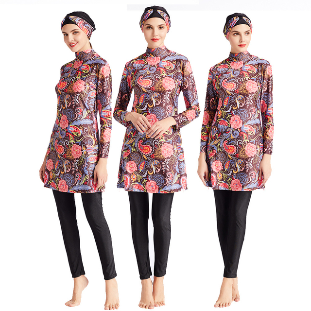 SIPO Muslim Southeast Asian Modest Swimsuit Large Size Cover Three-piece Beach Suit