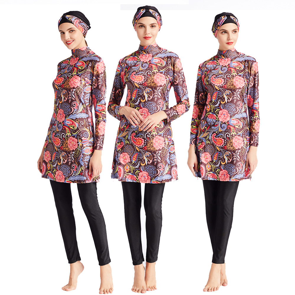 SIPO Muslim Southeast Asian Modest Swimsuit Large Size Cover Three-piece Beach Suit