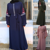 Islamic Long-sleeved Chiffon Embroidery Casual Dress Muslim Modest Abaya
