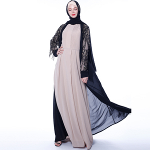 New Sequined Fringed Cardigan Muslim Long-sleeved Modest Muslim Kimono