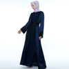 2021 New Muslim Kimono Imitation Silk Sequined Cardigan Lace-up Modest Open Abaya
