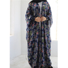  Floral Printing Chiffon Printed Modest Muslim Islamic Open Abaya Kimono