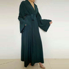 Middle East Dubai Net Color Open Abaya Modest Muslim Islamic Cardigan Kimono