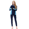Women's Conservative V-NECK Shrink Rope Zipper Swimsuit Islamic Muslim Swimwear