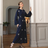 Amazon Hot Sale Handmade Pearls Muslim Islamic Open Abaya Kimono Maxi Dress