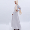 Pure Color Muslim Islamic Abaya Maxi Dress Modest Dress For Lady