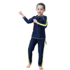 Girls Kids Traditional Fashion Monochrome Line Stitching Design Muslim Islamic Swimsuit Swimwear
