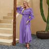 Middle East Shirring Ruffle Chiffon Muslim Islamic Abaya Maxi Dress