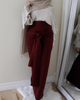2021 Ins Popularity Modern Modest Casual Wear Tie Pure Color Ladies Skirt