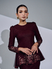 SIPO Eid New Embroidery Sequined Lace Baju Kurung Design 2024 Malaysia Muslim Woman Dress 