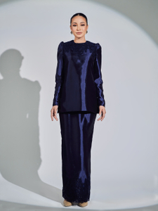 SIPO Hot Selling Luxury Baju Kurung Wholesale in Vietnam Traditional Malay Sia Kurung Solid Color Premium Shantung Mini Puff Shoulder Muslim Dress