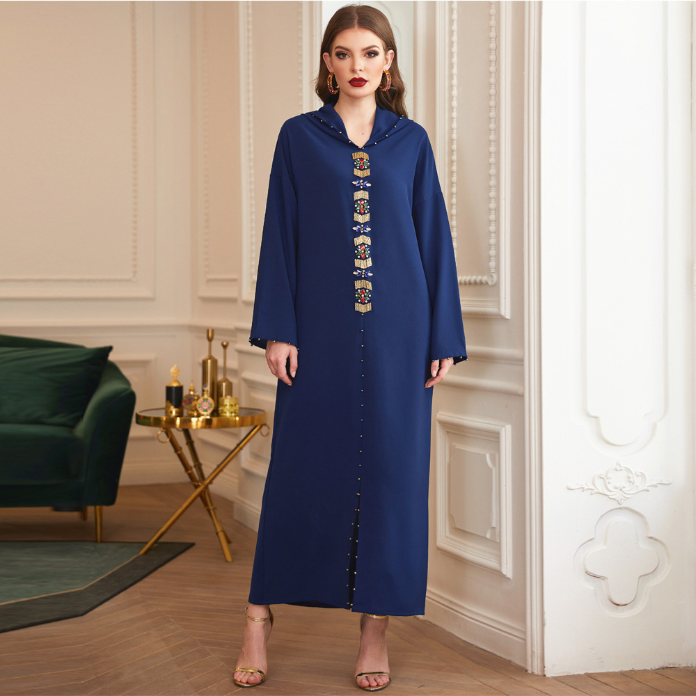 Luxury Modest Muslim Women Maxi Dresses New Dubai Casual Islamic Clothing Abaya
