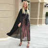 Sequins Embroidery Robe Printed Loose Islamic Modest Muslim Women Maxi Dresses Abaya