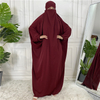Hot Sale in The Middle East Big Solid Color Fashion Bat Sleeve Robe Plus Size Muslim Dress