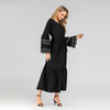 Middle Eastern Muslim Fashion Petal Sleeve Dress Long Sleeve Embroidered Slim Abaya