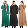 Long Sleeve Round Neck Fashion Hui Nationality Full Lining High Quality Lace Dress Foreign Trade Muslim Source of Plus Size