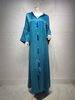  Dubai Borka Embroidery Maxi Modest Abaya Cotton Muslim Dress Islamic Clothing Women Vêtements Latest Designs Print Kimono Abaya