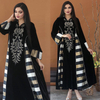  Women Vêtements Embroidery Borka Islamic Clothing Dubai Modest Muslim Dress Print Fabric Kimono Abaya