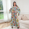  Women Borka Cotton Embroidery Muslim Dress Vêtements Islamic Clothing Modest Latest Designs Maxi Print Dubai Kimono Abaya