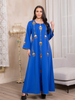  Cotton Embroidery Vêtements Modest Print Muslim Dress Islamic Clothing Dubai Borka Women Kimono Abaya