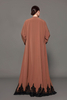 2022 Real shot Arab clothing Muslim cardigan worship fashion robe dark brown plus size dress