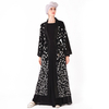 Sequins Lace Open Cardigan Robe Modest Lady Skirt Dubai Maxi Dresses Islamic Women's Abaya