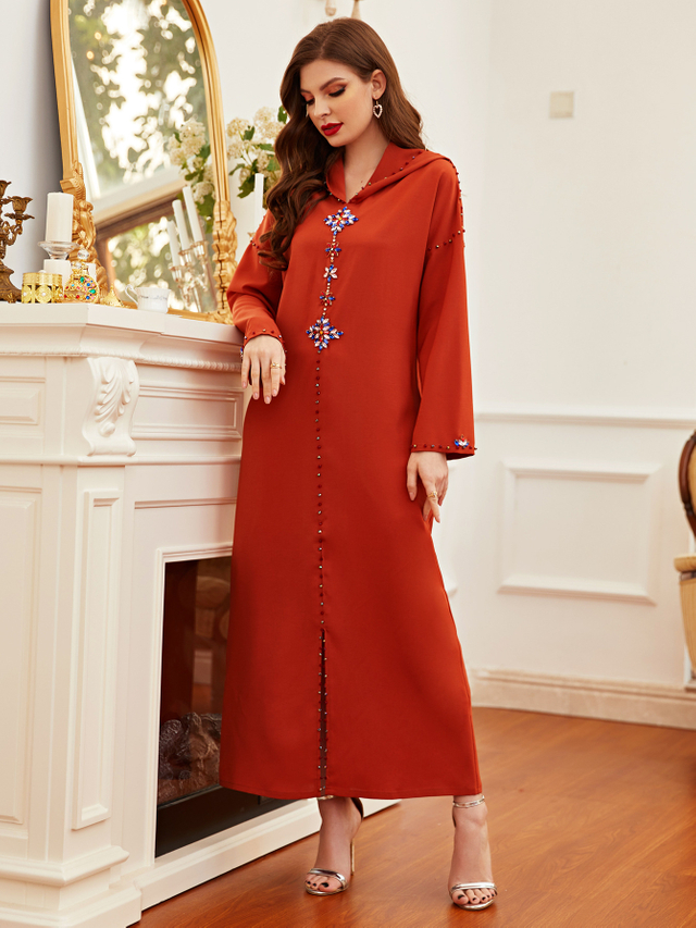 New Modest Fashion Muslim Chiffon Long Sleeve Plus Size Robe Loose Islamic Hooded Maxi Dresses Abaya
