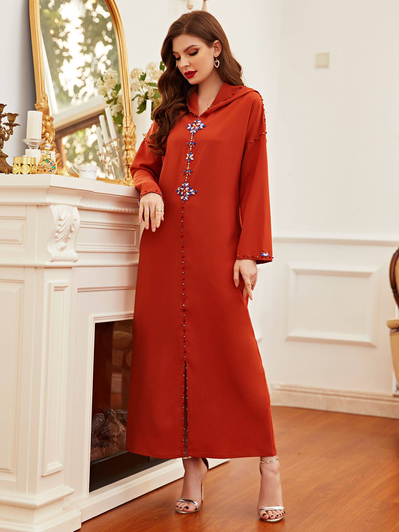 New Modest Fashion Muslim Chiffon Long Sleeve Plus Size Robe Loose Islamic Hooded Maxi Dresses Abaya