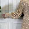 2022 new fashion polka dot big swing lace muslim dress