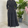 2022 AliExpress Hot Sale for Muslims in Europe and America Middle East Arabian Striped Hooded Ladies Dress