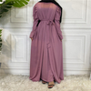 2022 Middle East Hot Sale New Simple Fashion Women's Pure Color Muslim Cardigan