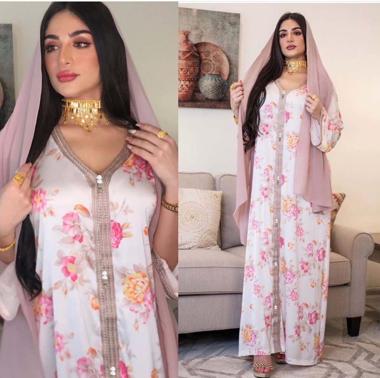  Kaftan Islamic Clothing Open Fashion Fabric Borka Embroidery Kimono Dubai Modest Muslim Dress Wholesale Abaya