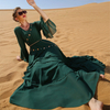 Dark Green Chiffon Dubai Modest Fashion Best Selling Islamic Muslim Robe Maxi Dresses Loose Abaya