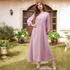Muslim Robe Modest Fashion Pink Middle East Islamic Maxi Dresses Loose Abaya