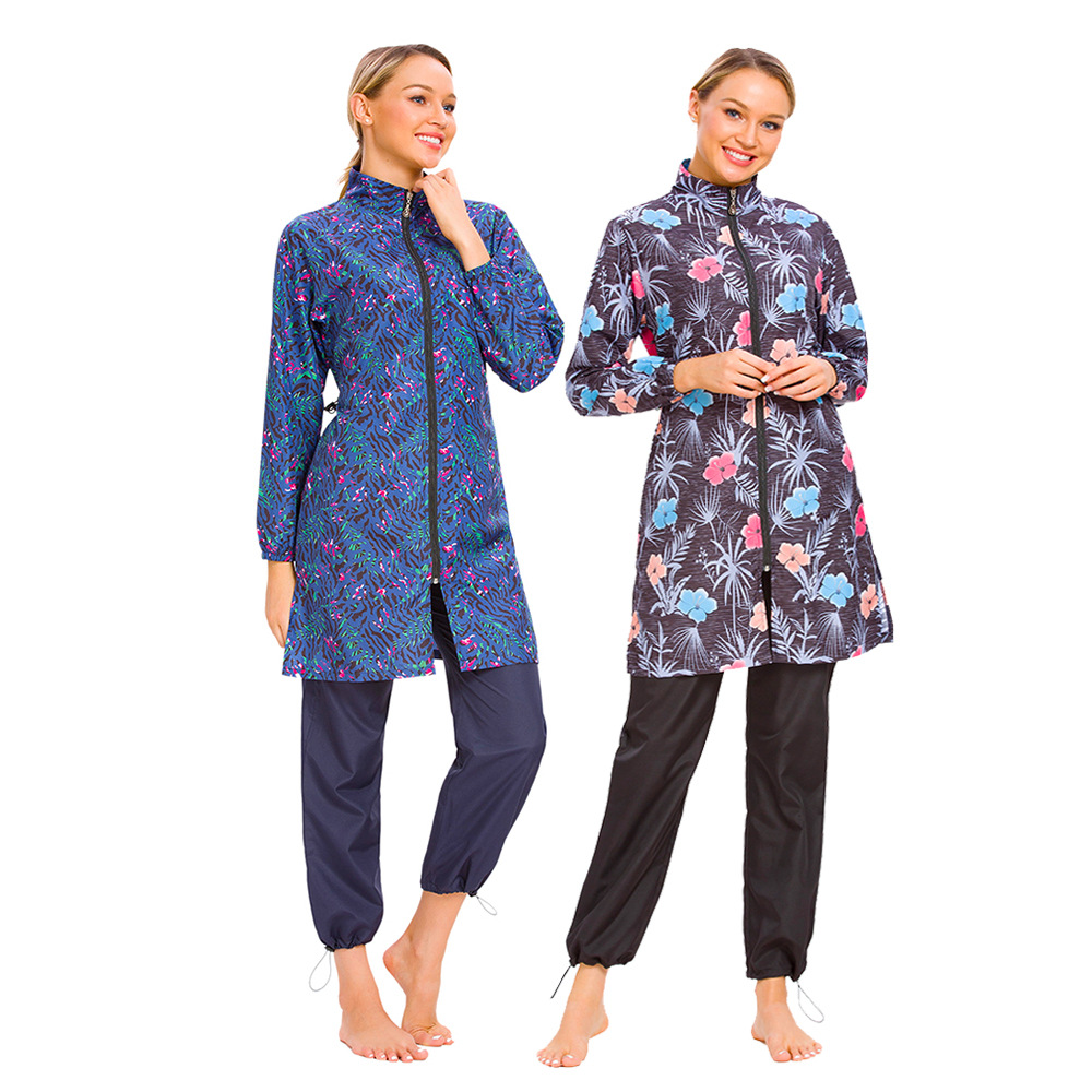 Modest Swimwear Swimwear Beachwear Southeast Asian Swimwear Stitching Digital Printed Swimwear